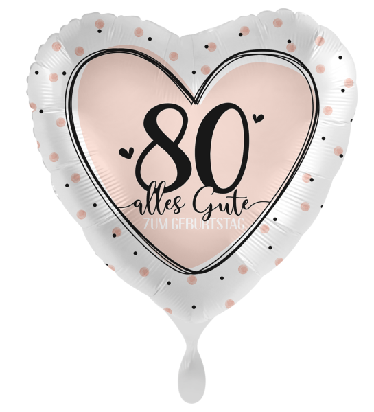 Folienballon - Lovely Birthday, Zahl 80 - ø 43cm